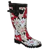 Palm Beach Floral Rain Boots - Black/ Multicolor