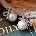 YAZILIND Exquisite Full Shining Bow With Cream Stud Earrings
