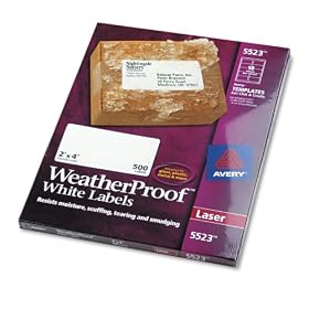 Avery Weatherproof Laser Shipping Labels, 2 X 4, 500 Pack (AVE5523) by 