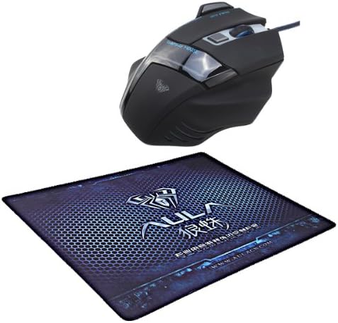AULA Ghost Shark 2000DPI 7D Firepower Button BackLight Programmable Gaming Mouse with 320*248mm XL Gaming Mouse Pad