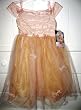 Biscotii Special Occasion Dress for Girls, Gold and Pink
