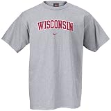Nike Wisconsin Badgers Ash Classic Logo T-shirt