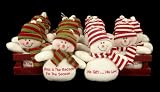 Set of 32 Assorted Plush Snowman with Message Christmas Ornaments