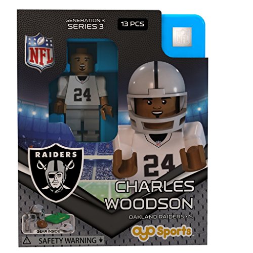 NFL GEN3 Oakland Raiders Charles Woodson Limited Edition Minifigures, Silver, Small