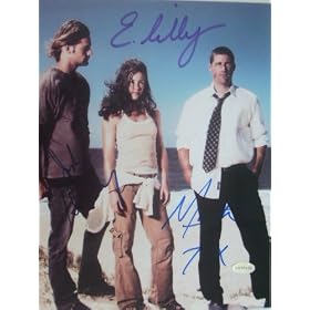 Lost Cast w/ Evangeline Lilly Matthew Fox & Josh Holloway 8x10 Signed Autographed Photo w/ Certificate of Authenticity
