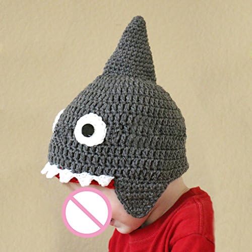 USfafa New Unisex Baby Children Shark Knit Hat Shark Photograph Cosplay