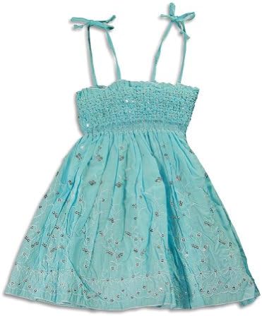Lipstik Big Girls' - Big Girls' Spaghetti Strap Sundress Dress, Light Turquoise 22464-12