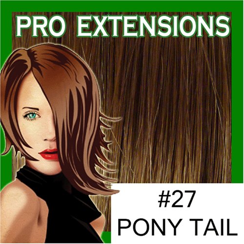 #27 Dark Golden Blonde Pro Extensions Kanekalon clip on in ponytail, long lasting life like synthetic fiber looks and feels like real human hair