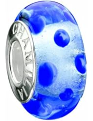 Authentic Chamilia Silver Moon Craters Murano Charm - Retired