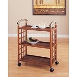 Rattan Shelf Serving Cart - 3 Tier