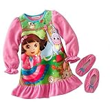 Dora the Explorer Girls (4-7X) Fleece Nightgown and Slipper Set