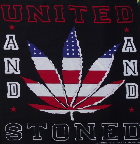 United and Stoned Marijuana Cannabis Handkerchief Headwrap Bandana C15