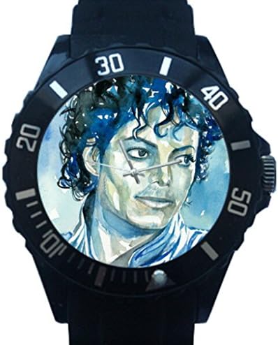 Rotate Plastic Round Watches with Michael Jackson Image Theme