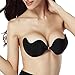 Liswic Sexy Women's Ultralite Backless Strapless Silicone Push-Up Reusable Bra(M-B-Cup A/B), Mango Shape, Black