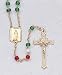 Rosary - 4mm Multi-Color Beads - 12" Gold Plated Chain - IMPORTED FROM ITALY