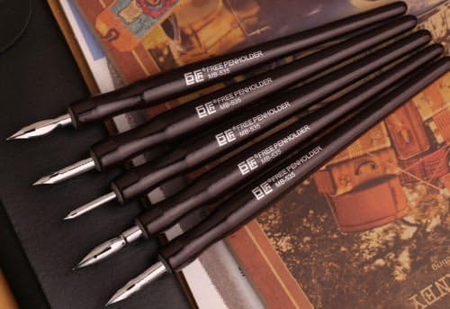 Wooden Art Supply Accessories 5 Pieces Manga Comic pen dip pen G pen Anime Nib Tools Pro Drawing Gift Set Sketching Art Supplies