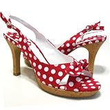 Rockabilly Polka Dot Slingback Sandals