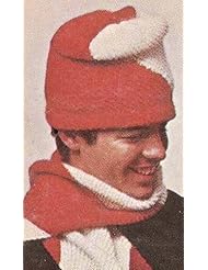 eBooks: Knit Barber Shop Stripe Set Stocking Cap Beanie Hat Scarf & Mittens Knitting Pattern - The Crochet Kid