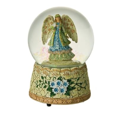 MusicBox Kingdom 46066 Snow Globe Angel Music Box Playing Amazing Grace