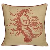 Mermaid Decorative Pillow in Coral Sand