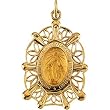 14K Yellow Gold Miraculous Medal - 30.00x20.00mm