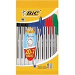 Bic Cristal Stylo-Bille 6 Noir 12 Ble...