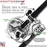 Chrome Skulls on White WraptorSkinz Skin fits XBOX 360 & PS3 Guitar Hero III Les Paul Controller (GU