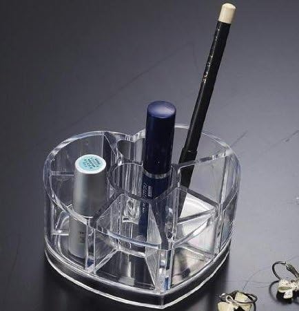Acrylic Heart Shape Cosmetic Organizer, Clear