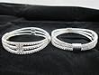 2 American Diamonds Bangles Bollywood Style Silver Tone Curved Bracelet