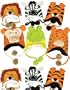 Set of 12 Hat Knit Winter Animal Caps Toques Costume Beanies Hats