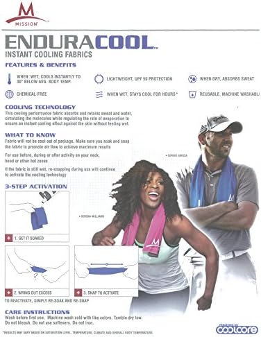 Mission AthleteCare Enduracool CoolCore Perfect Dual Combo -Includes Bandana and Unique 6" x 42" Wrap-Headband or Skinny Towel -Mission Purple Color