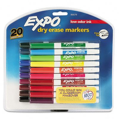 Childrens Toyshop  Toys : Expo low odor dry erase markers, 20-color set, fine tip - Same Day Shipping (orders by 3 pm), Next Day Delivery (in most cases)