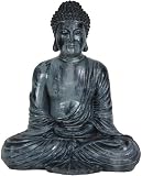 Simple Elegant Unique Art Gift Idea Him Her - 12" Large Classic Japanese Style Sitting Meditation Buddha Statue Figure