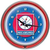 Philadelphia 76ers NBA Chrome Double Ring Neon Clock