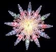 9" Lighted Silver Glitter Starburst Christmas Tree Topper - Multi Lights