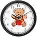 Teddy Bear (Red Outfit & Tie) Bear Animal Wall Clock by WatchBuddy Timepieces (Hunter Green Frame)
