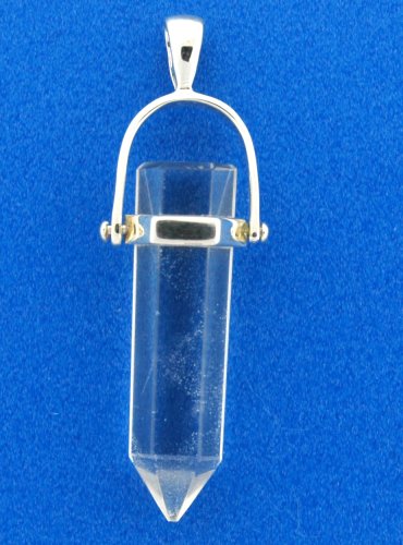 Quartz Crystal Quartz Single Terminated Point Pendant - Sterling Silver .925.