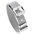 7.5 in. Surgical Steel Belt Buckle Mesh Bracelet