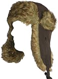 Klondike Sterling Nylon Trooper Hat with Faux Fur Ear Flaps Brown