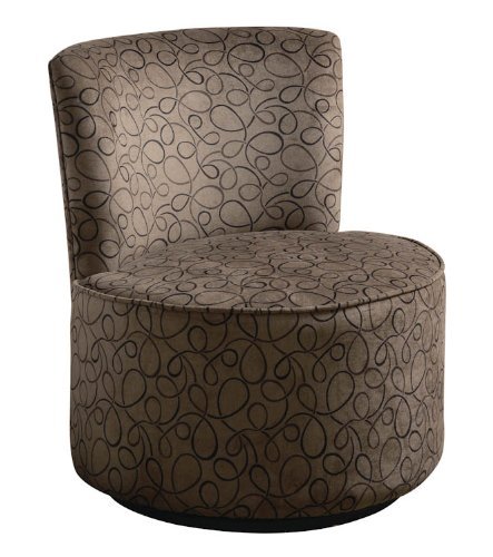 Coaster 902001 Round Swivel Accent Chair, Retro Squares