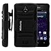 MINITURTLE Case Compatible w/ Huawei Ascend Plus Case, Huawei Ascend Plus Holster, Two Layer Hybrid Armor Hard Cover w/ Built in Stand for Huawei Ascend Plus H881C, Huawei Valiant Y301-A1 (Straight Talk, MetroPCS) | Includes Screen Protector - Black