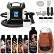 Belloccio Ultra (Model T85) Professional High Performance Sunless HVLP Turbine Spray Tanning System that includes 1 Pint of "Opulence" by Belloccio, Belloccio 5 Solution Variety Pack (4 oz Bottles), Spray Tanning Tent Booth, and Complete Tanning Accessories Kit