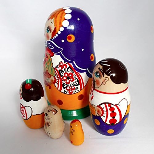Russian Nesting Doll Matryoshka "Ukrainian Folk Family Rooster" 5-pc