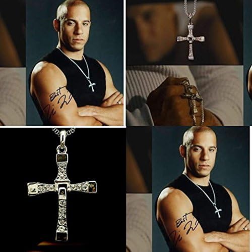 Hot the Fast and the Furious Dominic Toretto's Cross Pendant 26" Chain Necklace