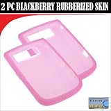 Original OEM 2 Pack Pink Silicone Skin for your Blackberry Tour 9630 + DBROTH Cloth