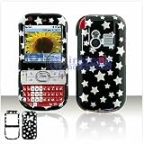 Black with Silver Stars Hard Case Cover for Palm Centro PDA SNAP-ON Protective