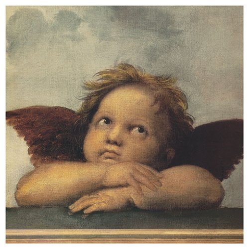 Eurographics RAF1104 Hochwertiger Kunstdruck, Sanzio Raffaello, Engel Cherubino II (Sixtinische Madonna) 18 x 18 cm