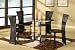 Modern Furniture Lacquered Tempered Glass Dining Table With Set of 4 Black Matching Chairs