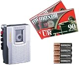 Sony TCM150 Cassette Voice Recorder + 2x UR90 Audio Cassettes + 4x AA Duracell Batteries