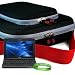 Quality Oynx Black Tablet Carrying Case Hard Cube with RED Shoulder Strap for Toshiba Mini NB255-N245 10.1-Inch Netbook (Black Oynx)
